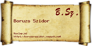 Boruzs Szidor névjegykártya